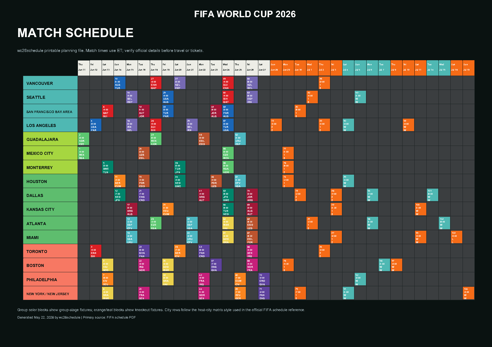 wc26schedule one-page World Cup 2026 schedule PDF preview