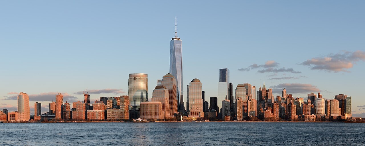World Cup 2026 final route news cover showing the New York skyline from New Jersey for MetLife Stadium planning