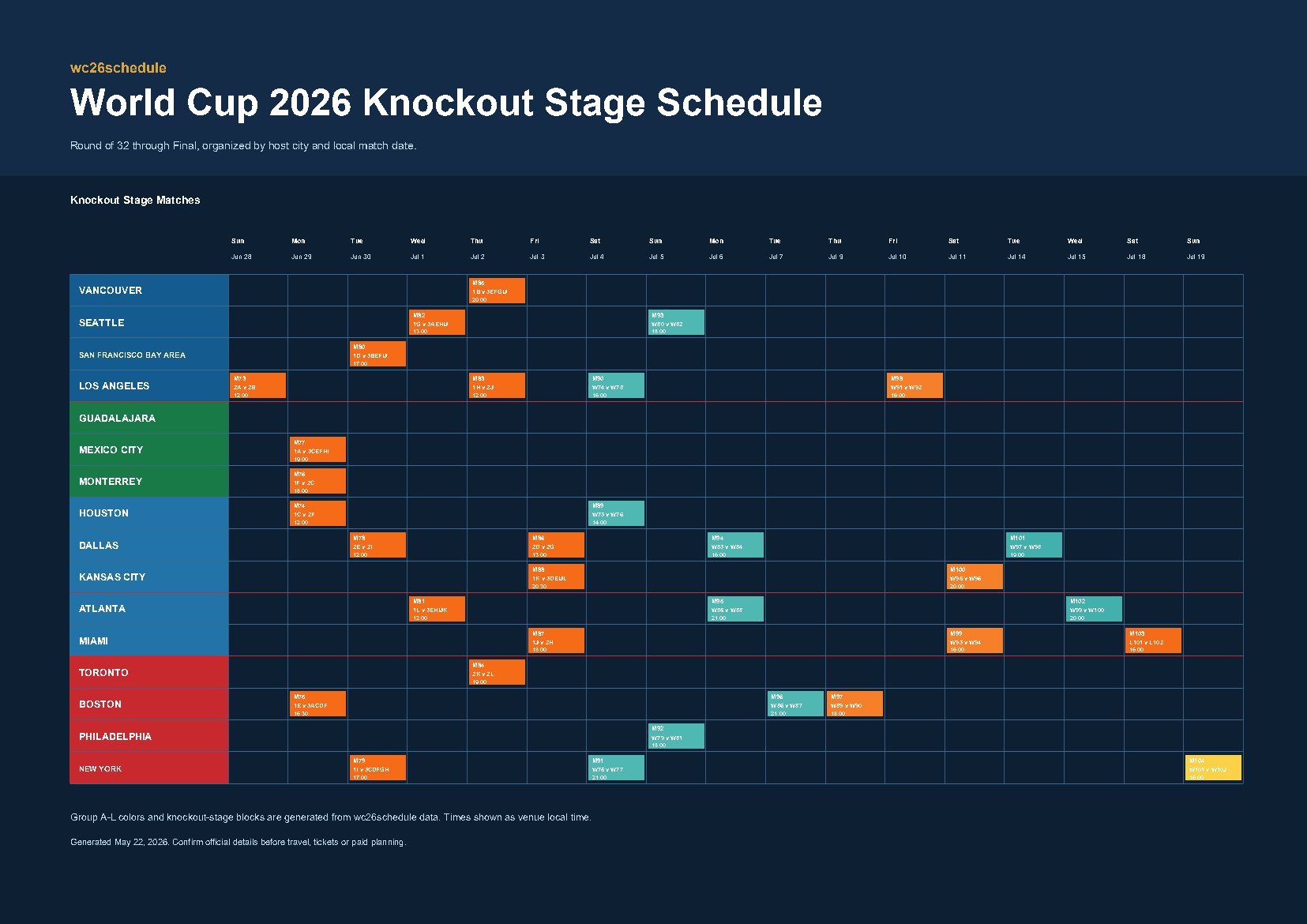 World Cup 2026 knockout-stage schedule PDF preview